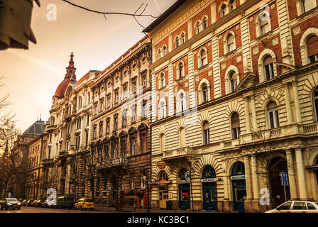 Budapest, Ungarn - 31. Dezember 2016: Klassische arhitectural Details von Budapest. Ungarn Stockfoto