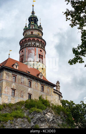 Der staatlichen Burg- und Schlosskomplex von Cesky Krumlov Stockfoto