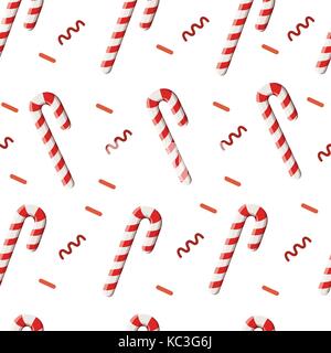 Bunte Süßigkeiten Symbole gesetzt - Candy Cane marshmallow Spirale lollipop Zitrone Vector Illustration. Vektor mit verschiedenen roten und weißen Bonbons. Stock Vektor