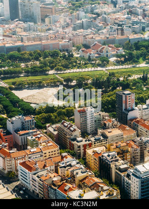 Antenne Flugzeug Aussicht auf Lissabon in Portugal Stockfoto