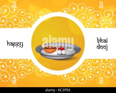 Abbildung: Elemente der Hindu festival Bhai dooj Hintergrund Stock Vektor