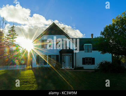 Die Sonne geht über Green Gables in Cavendish, Prince Edward Island National Park, Kanada. Stockfoto