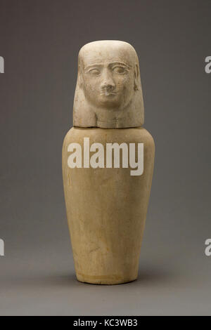 Canopic jar 3. Zwischenzeit, Kushite, Dynastie 25, Ca. 712 - 664 v. Chr., aus Ägypten, Oberägypten, Theben, Khokha, Grab von Stockfoto