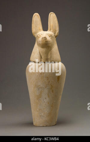 Canopic jar 3. Zwischenzeit, Kushite, Dynastie 25, Ca. 712 - 664 v. Chr., aus Ägypten, Oberägypten, Theben, Khokha, Grab von Stockfoto