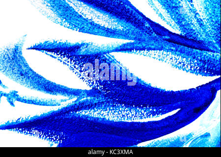 Abstrakte Zeichenpinsel in Form der Blätter der blauen Farbe Stockfoto