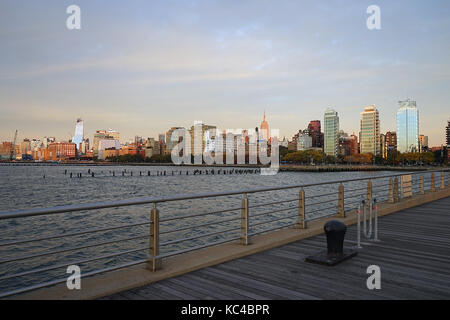 New York city Harlem Seite mit Hudson River. Stockfoto