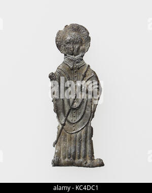 Pilgrim's Badge, 15. Jahrhundert, Französisch, Blei, Gesamt: 1 9/16 x 9/16 in. (4 x 1,5 cm), Metalwork-Lead Stockfoto