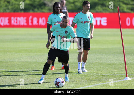 Lissabon, Portugal. 3. Okt 2017. Portugals, Ricardo Quaresma während der Nationalen Team Training vor dem Spiel zwischen Portugal und Andorra im City Fußball in Lisboa, Lissabon am 3. Oktober 2017. Credit: Bruno Barros/Alamy leben Nachrichten Stockfoto