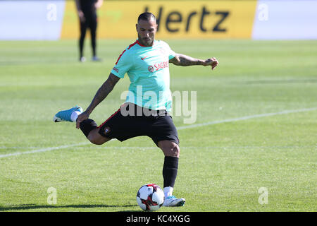 Lissabon, Portugal. 3. Okt 2017. Portugals, Ricardo Quaresma während der Nationalen Team Training vor dem Spiel zwischen Portugal und Andorra im City Fußball in Lisboa, Lissabon am 3. Oktober 2017. Credit: Bruno Barros/Alamy leben Nachrichten Stockfoto