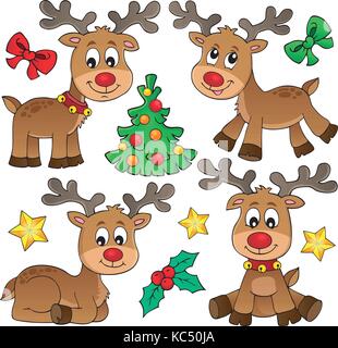 Weihnachten reh Thema Set 1-eps 10 Vector Illustration. Stock Vektor