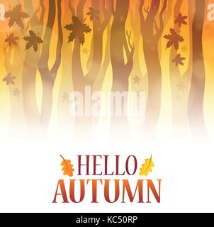 Hallo Herbst Thema Bild 4-eps 10 Vector Illustration. Stock Vektor