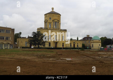 Radcliffe Informationsstelle dazu steht nun auf einer Baustelle in der Nähe des Banbury Road, Oxford Stockfoto