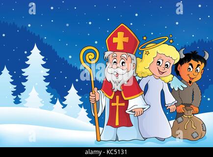 Sankt Nikolaus Tag Thema 4-eps 10 Vector Illustration. Stock Vektor