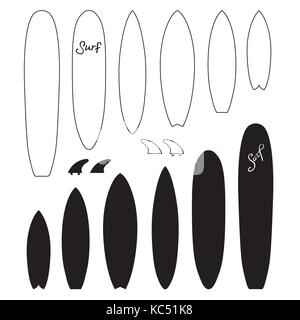 Satz von Surfboards. Vector Illustration Stock Vektor