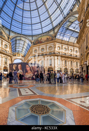 Galleria Vittorio Emanuele II, Galerie, Milano, Mailand, Lombardei, Lombardei, Italien, Europa Stockfoto