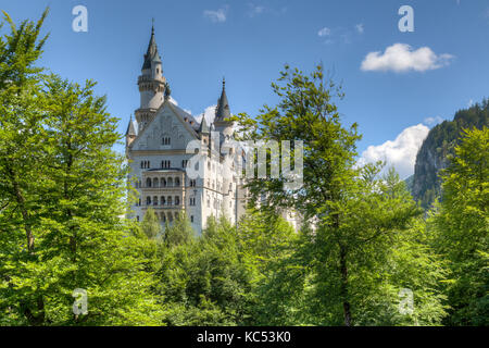 Schloss Neuschwanstein, Schwangau, Ostallgäu, Allgäu, Schwaben, Oberbayern, Bayern, Deutschland Stockfoto