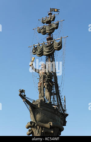 Statue von Peter dem Großen, Monument für Peter ich., Moskau, Russland Stockfoto