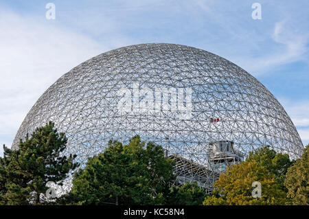 Montreal Biosphäre Umwelt Museum geodätischen Kuppel im Parc Jean Drapeau, Ile Sainte-Helene, Montreal, Quebec, Kanada Stockfoto