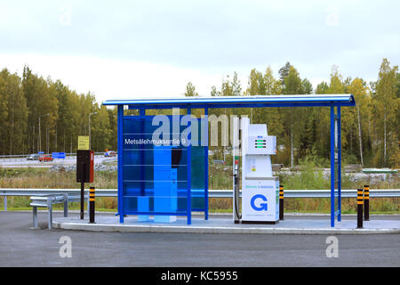 Jyvaskyla, Finnland - 22. September 2017: gasum Erdgastankstelle in Jyvaskyla, Finnland. Die Station dient sowohl im Pkw- als auch Lkw und Off Stockfoto