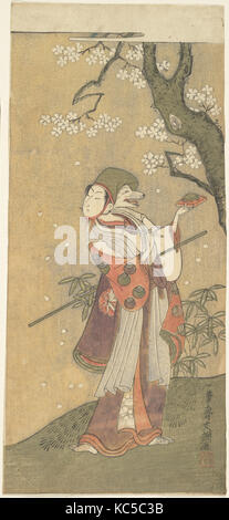 Ein Schauspieler in der Fox Tanz aus dem Drama, "die tausend Kirschbäume", Ippitsusai Bunchō, 1723 - 1792 Stockfoto