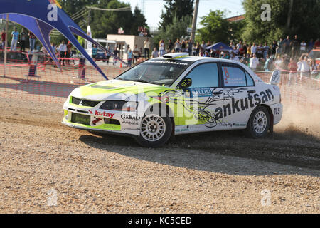 Bursa, Türkei - 22 Juli 2017: Mustafa cakal Antriebe Mitsubishi Lancer Evo IX von gp Garage mein Team in Rally bursa Stockfoto