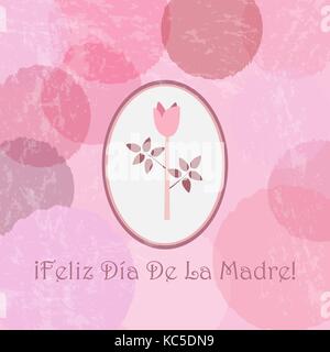 Happy Mother's Day Card. Tag Karte Plakat mit niedlichen Blume Rose in pastelligen Farben Blau. Moderne, filigranes Design. Vector Illustration. Vintage Style Stock Vektor