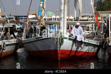 Felucca, Segelboote auf dem Nil, Ägypten, Afrika Stockfoto