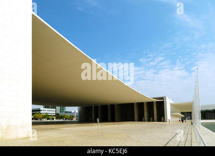 Pavilhão de Portugal von Architekt Álvaro Siza Vieira, Parque das Nações. Lissabon, Portugal Stockfoto