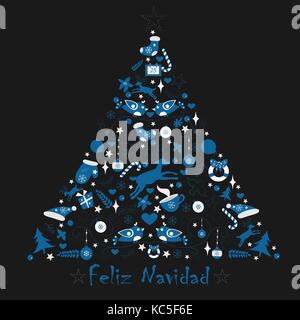 Frohe Weihnachten Baum. Vector Illustration Stock Vektor