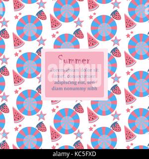 Sommer nahtlose Muster mit Beeren und Früchten. Ab Sommer Kollektion Vector Illustration Stock Vektor