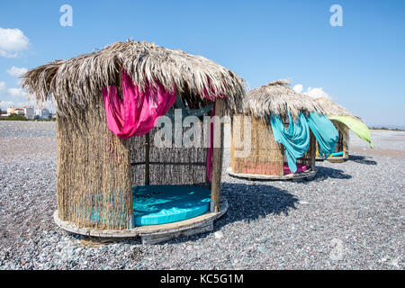 Strandhütten Mojito Beach Rhodos Griechische Inseln Stockfoto