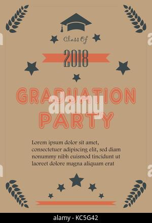 Staffelung Sammlung. Klasse von 2018. Alten Retro Stil Stock Vektor
