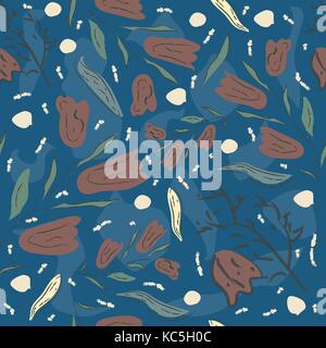 Florale nahtlose Muster. Hand gezeichnet. Vector Illustration Stock Vektor