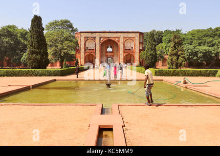 Eine der Eingang von Humayun's Grabmal ist das Grab des Mughal Kaiser humayun in Delhi, Indien. Stockfoto