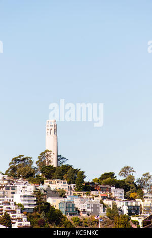 Coit Tower auf Telegraph Hill, San Francisco, Kalifornien Stockfoto