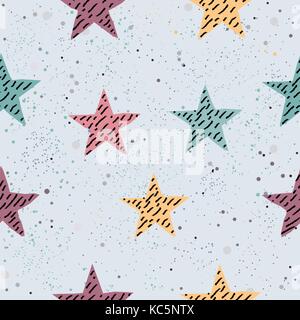 Cute Star Hintergrund. Nahtlose Muster mit Sternen. Vector Illustration. Stock Vektor