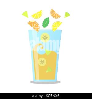 Zitrusfrüchte gemischt Smoothie Vektor Bild. Wellness und gesunden Lebensstil. Stock Vektor