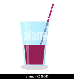 Vektor Bild von Rote Bete Smoothie in ein Glas mit einem Strohhalm. Wellness und gesunden Lebensstil. Stock Vektor