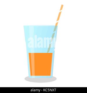 Vector Illustration einer orange Smoothie mit Karotten und Orangen Geschmack. Wellness und gesunden Lebensstil. Stock Vektor