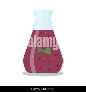 Vektor Bild von Rote Bete Smoothie in ein Glas mit einem Strohhalm. Wellness und gesunden Lebensstil. Stock Vektor