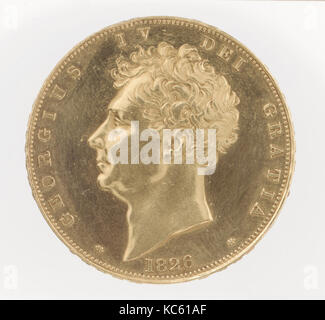 George IV Krone, William Wyon (Briten, Birmingham 1795 - 1851 Brighton), 1826, British, Gold, Diam. 150 mm., Münzen, William Wyon Stockfoto