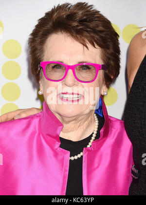 BILLIE JEAN KING ehemalige US tennis Champion im September 2017. Foto: Jeffrey Mayer Stockfoto