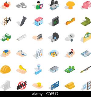 Joint Stock Company Icons Set, isometrische Stil Stock Vektor