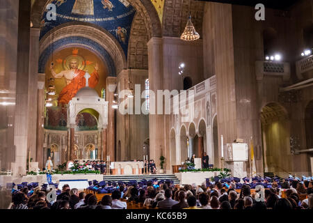 Washington DC, Basilika des Nationalheiligtums der Unbefleckten Empfängnis, katholisch, Kirche, Religion, innen, Altar, Abitur cerem Stockfoto