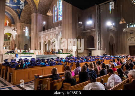 Washington DC, Basilika des Nationalheiligtums der Unbefleckten Empfängnis, katholisch, Kirche, Religion, innen, Altar, Abitur cerem Stockfoto