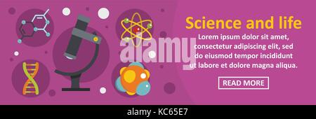 Wissenschaft und Leben banner horizontale Konzept Stock Vektor