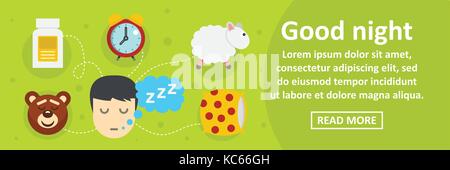 Gute Nacht banner horizontale Konzept Stock Vektor