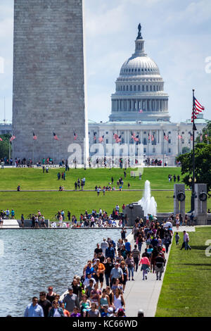 Washington DC, National Mall, Reflecting Pool, Washington Monument, Capitol, Aussicht, DC170527020 Stockfoto