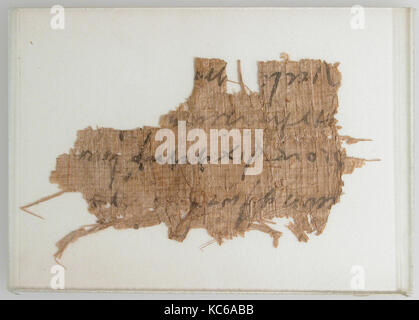 Papyrus Fragment eines Briefes, Ca. 600, in Theben, byzantinischen Ägypten, koptische, Papyrus und Tinte, Gesamt: 2 5/16 x 4 7/16 in. (5 Stockfoto