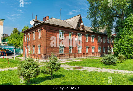 Alte Holz- Haus in der Innenstadt von Ryazan, Russland Stockfoto